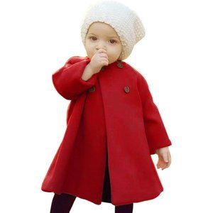 Toddler Baby Girls Coats Cloak Button Jacket Outerwear Fall Winter Clothes